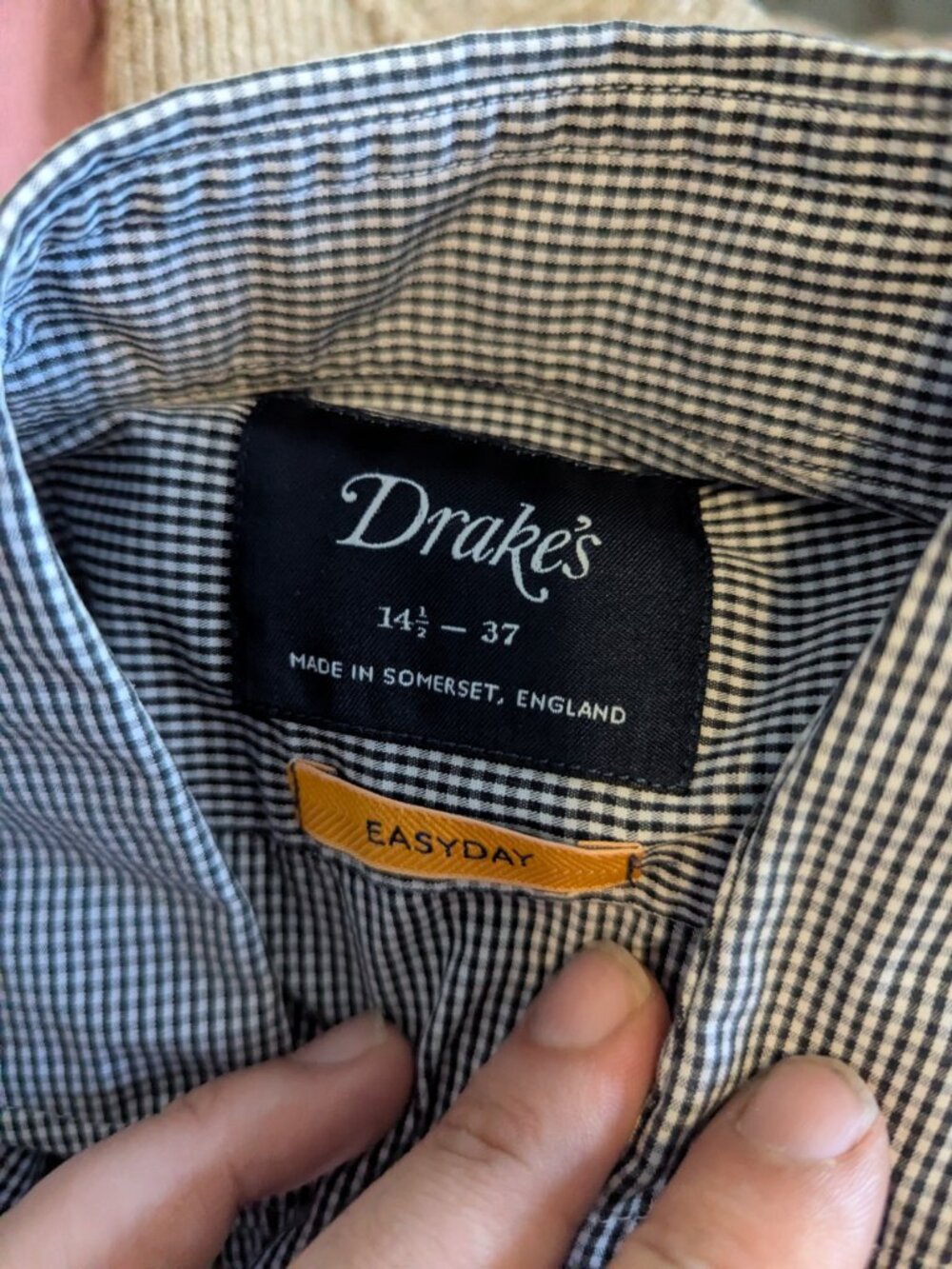 DRAKE'S - Classic check shirt - Sz 14.5 - Picture 7 of 8